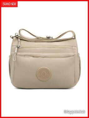 Nylon Crossbody Bag Waterproof Messenger Purse Multi-Pocket Adjustable Strap
